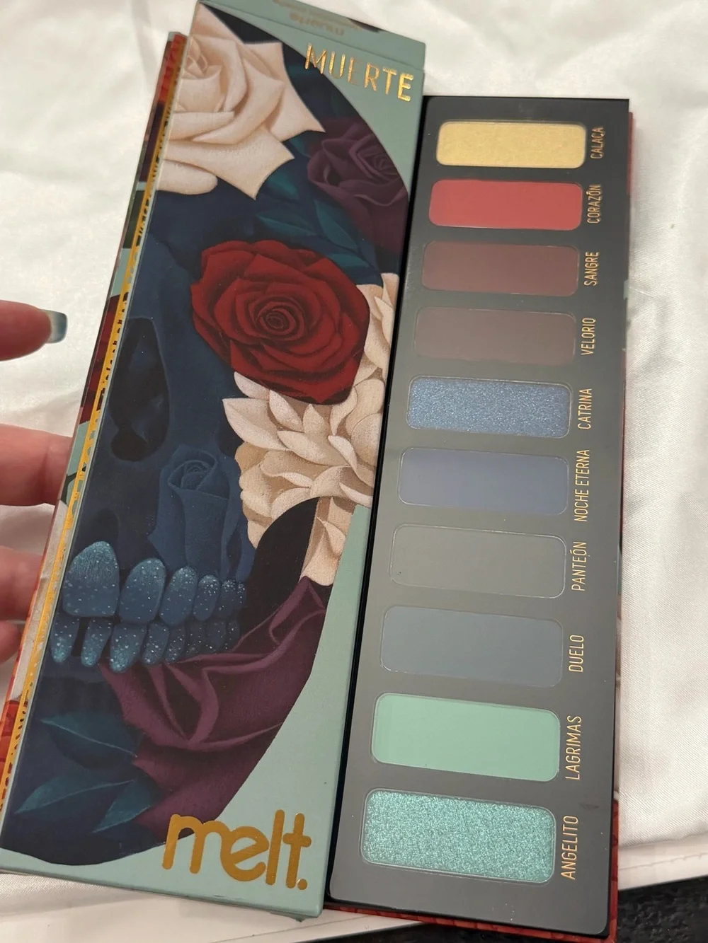 Melt Cosmetics MUERTE Eyeshadow Palette NEW Jewel Tones Luxury Gothic Skull Art